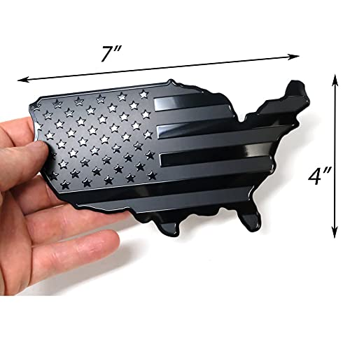 MULL USA Black Flag Map Auto Fender Emblem for Cars Trucks Laptop Wall (Black  7 ""x4 "") - Image 2